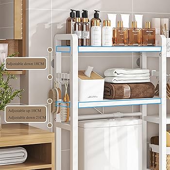 Amazon.co.jp: トイレ上収納ラック、トイレ上収納ラック、安定